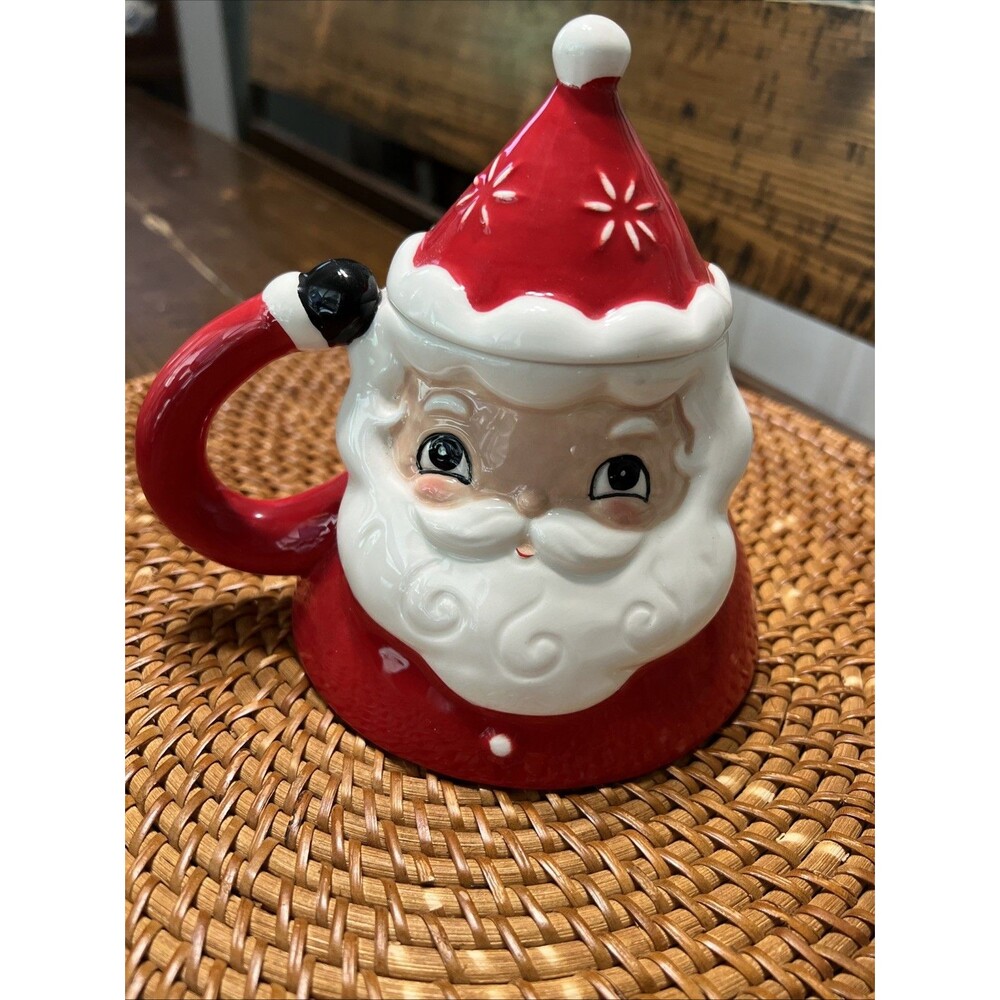 Johanna Parker Carnival Cottage Christmas Santa Mug with Topper